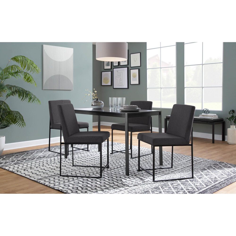 Lumisource Fuji Dining Chair with Charcoal Cushion in Black &#40;Set of 2&#41;, , large