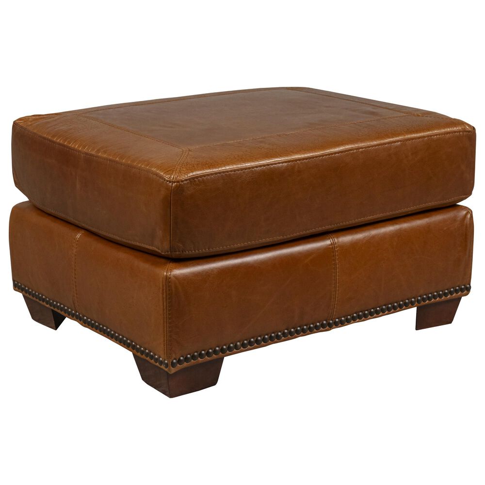 USA Premium Leather Ottoman in Saddle Glove, , large
