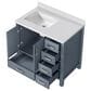 Lexora Home Jacques 36" Left Offset Single Bathroom Vanity in Dark Grey with 2 cm White Cultured Marble Top and Rectangular Sink, , large