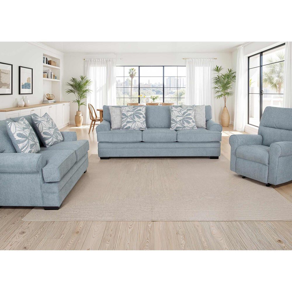Moore Furniture Morgan Stationary Loveseat in Cakepop Chambray, , large