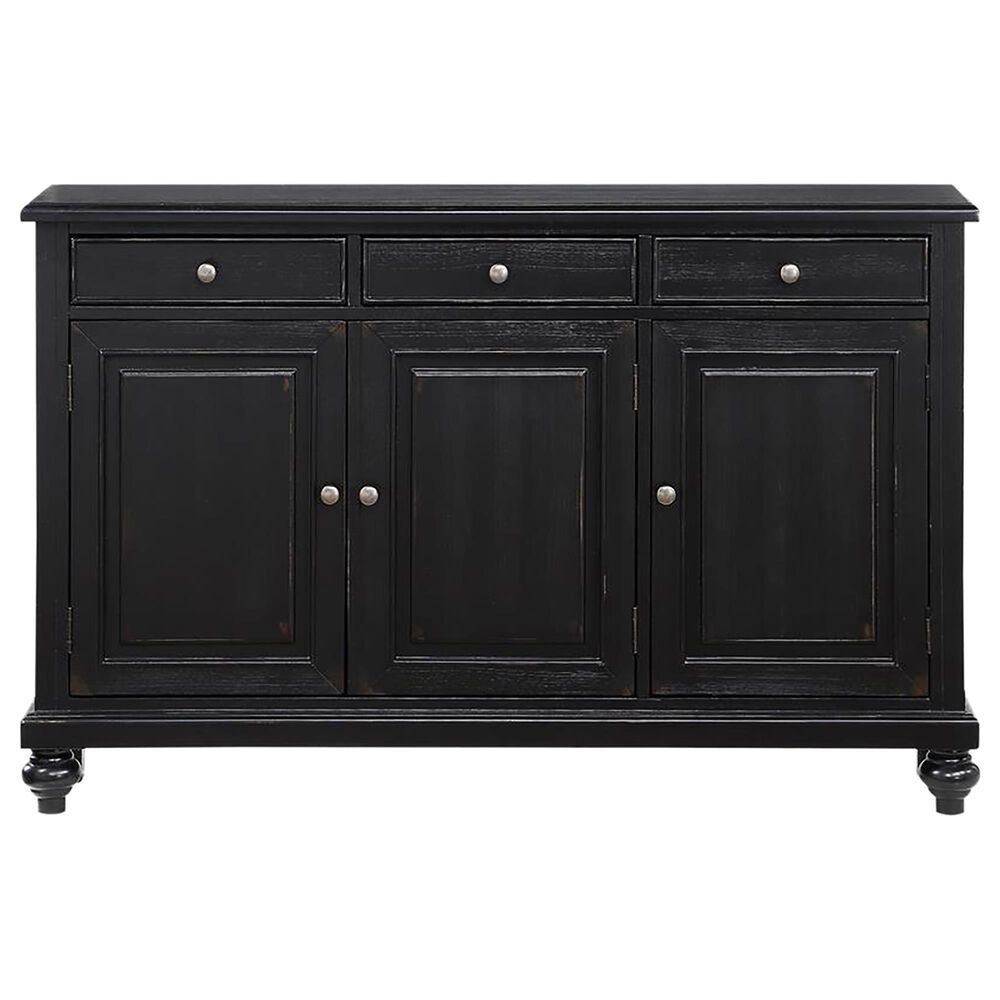 Shell Island Furniture 3-Drawer 3-Door Credenza in Raven Black Rub, , large