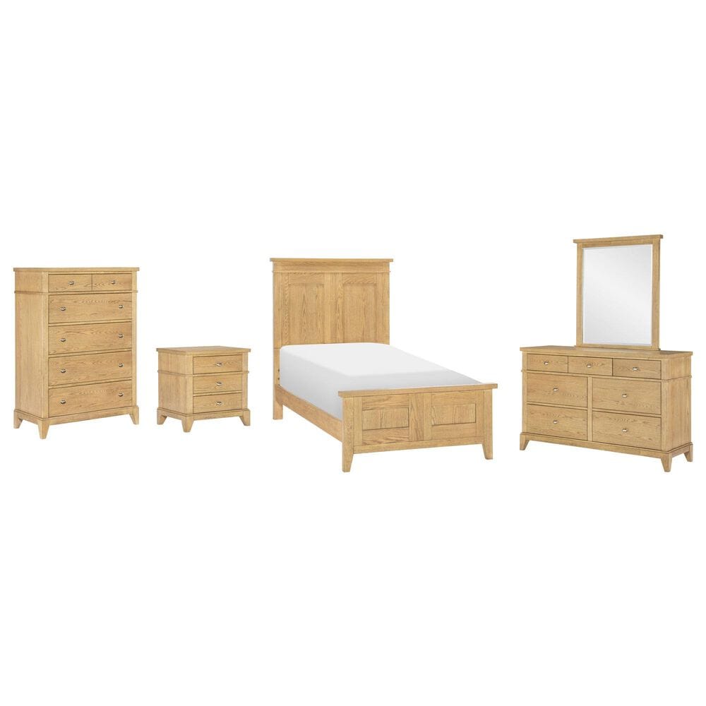 St Claire Home Today"s Traditions 5 Piece Twin Platform Panel Bedroom Set in Natural Hickory, , large