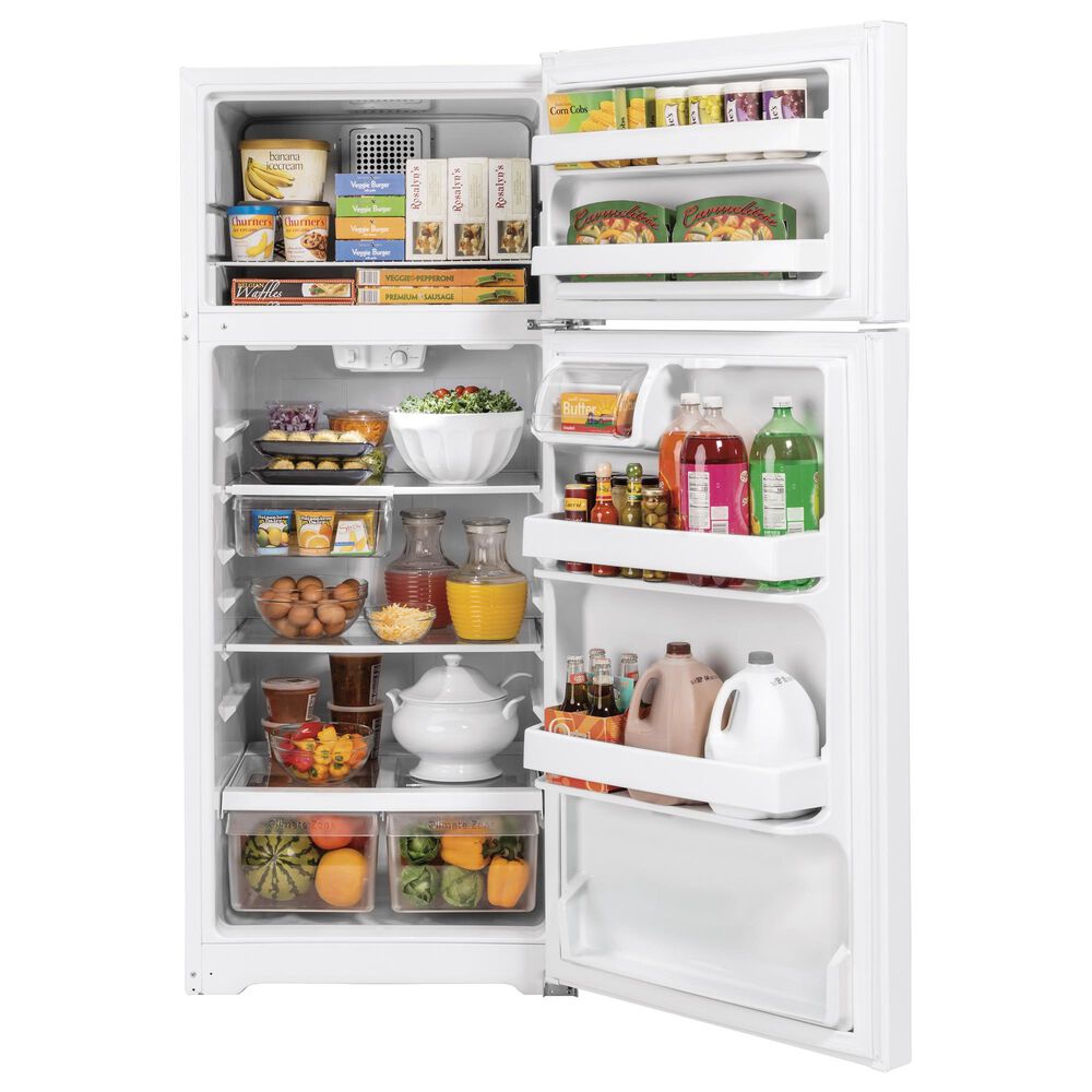 GE Appliances 16.6 Cu. Ft. Top Freezer Refrigerator with Right Hinge in Black, , large