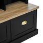 HOMLUX 9-Hook Hall Tree with 3-Cabinet in Black and Natural, , large