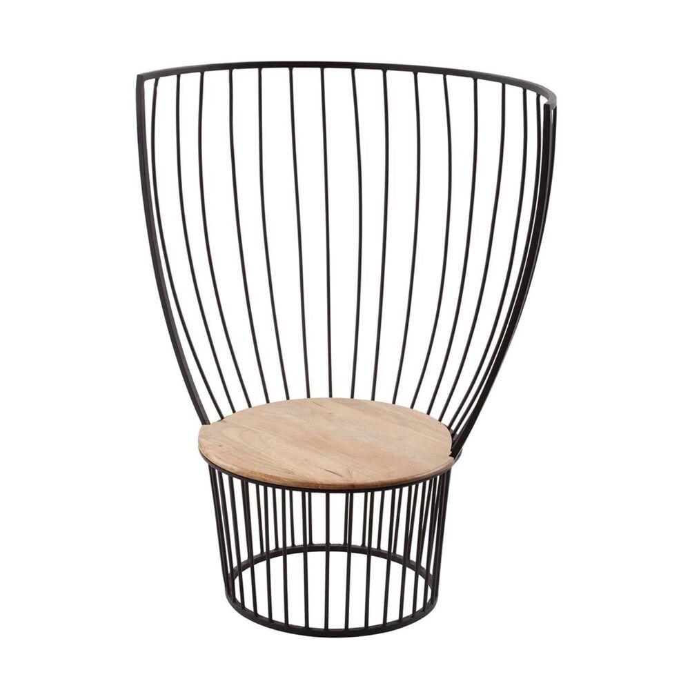 Elk Lighting Teak & Metal Carousel Chair in Bronze and Teak, , large