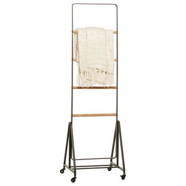 Maple and Jade 61" Industrial Shelving Unit in Black and Natural Brown, , large