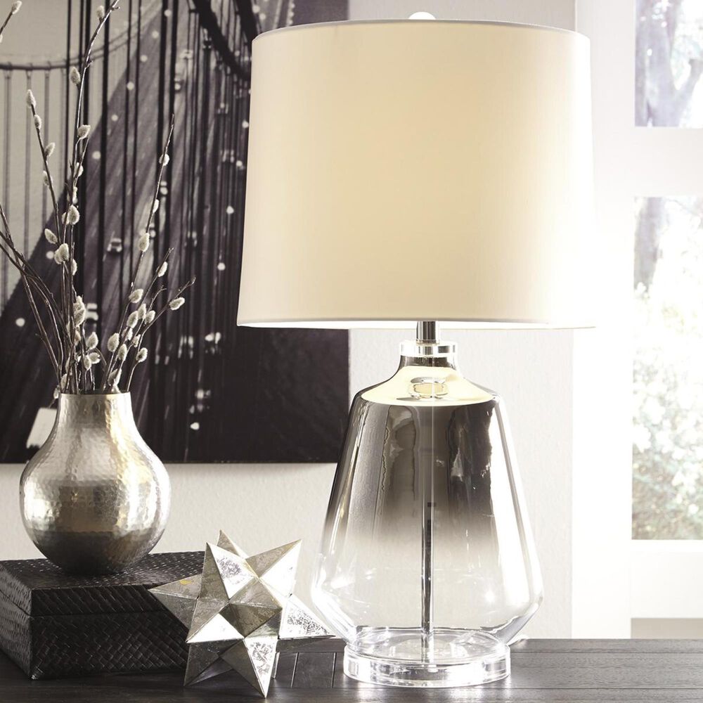 Ashley Jaslyn Glass Table Lamp In Silver, , large