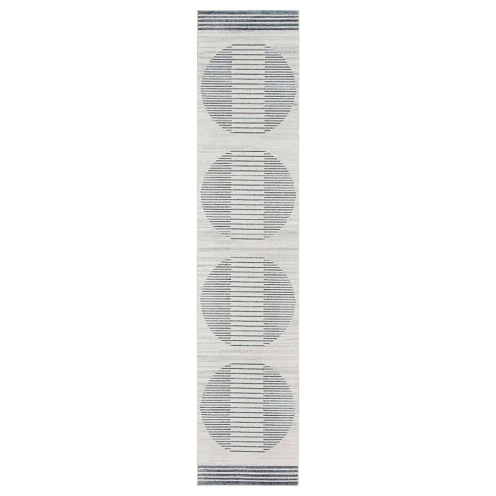 Nourison Astra Machine Washable ASW05 2"2" x 12" Ivory and Blue Runner, , large