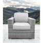 Hearth and Haven 3-piece Outdoor Wicker Conversation Set with Glass-Top Coffee Table in Grey, , large