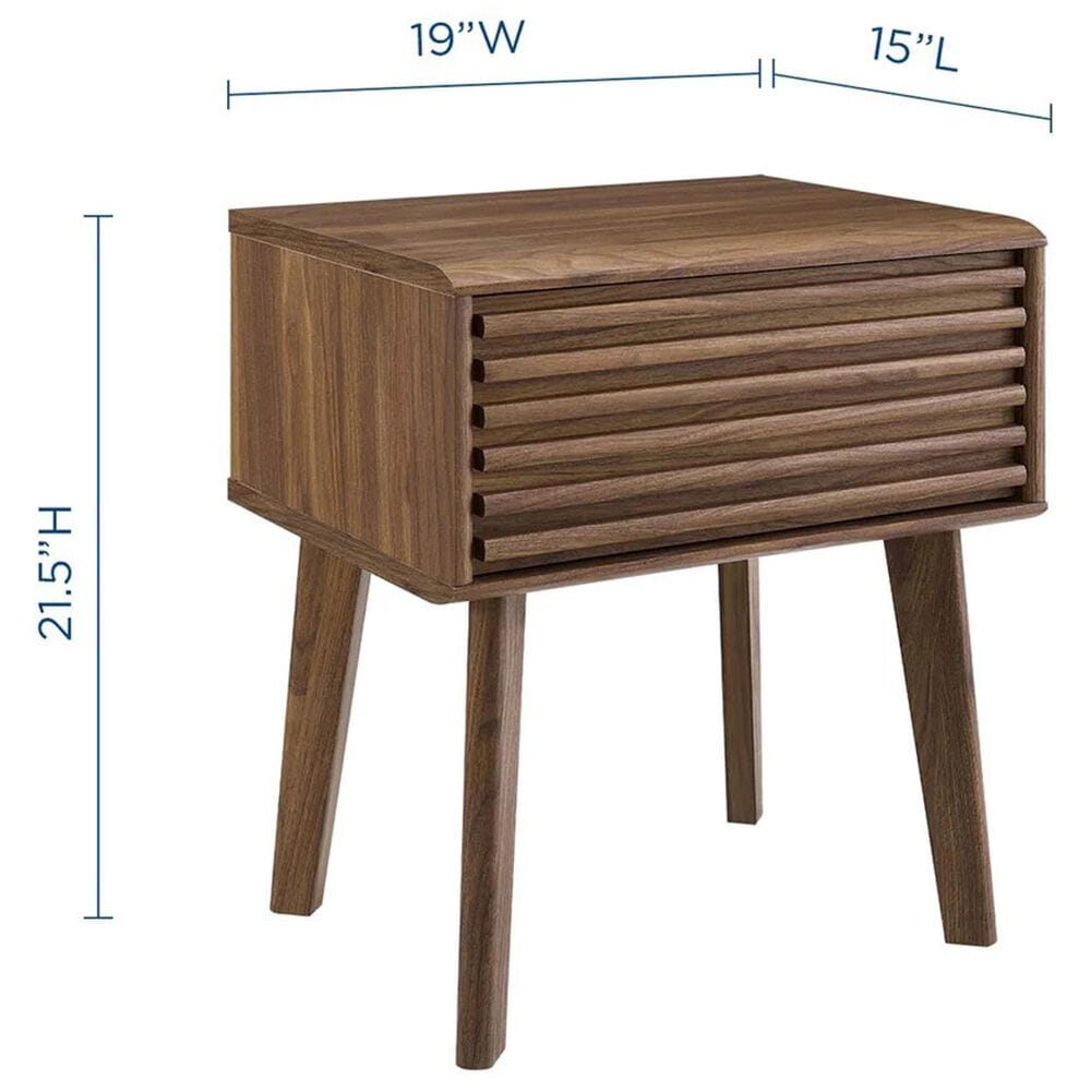 Modway Render End Table in Walnut, , large