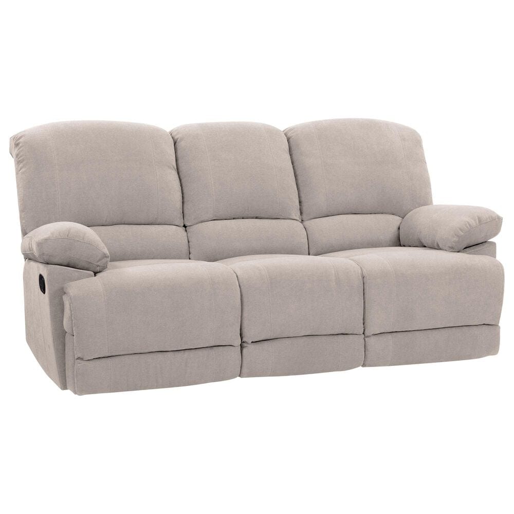 CorLiving Lea Reclining Console Sofa with Cupholders in Beige Fabric, , large