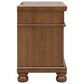 Ashley Rowlenstown 3 Drawer Nightstand in Medium Brown with Outlet and USB Ports, , large
