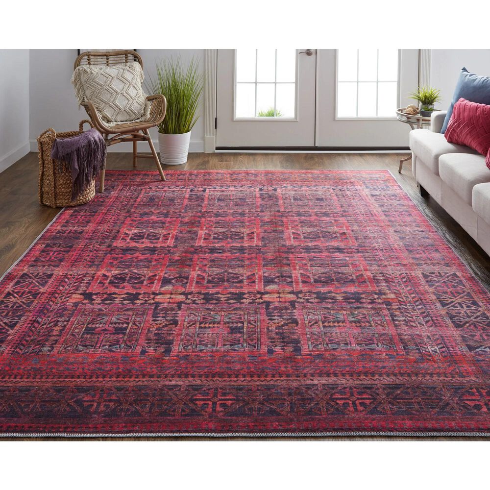 Feizy Voss 5&#39;3&quot; x 7&#39;6&quot; Pink and Multicolor Area Rug, , large