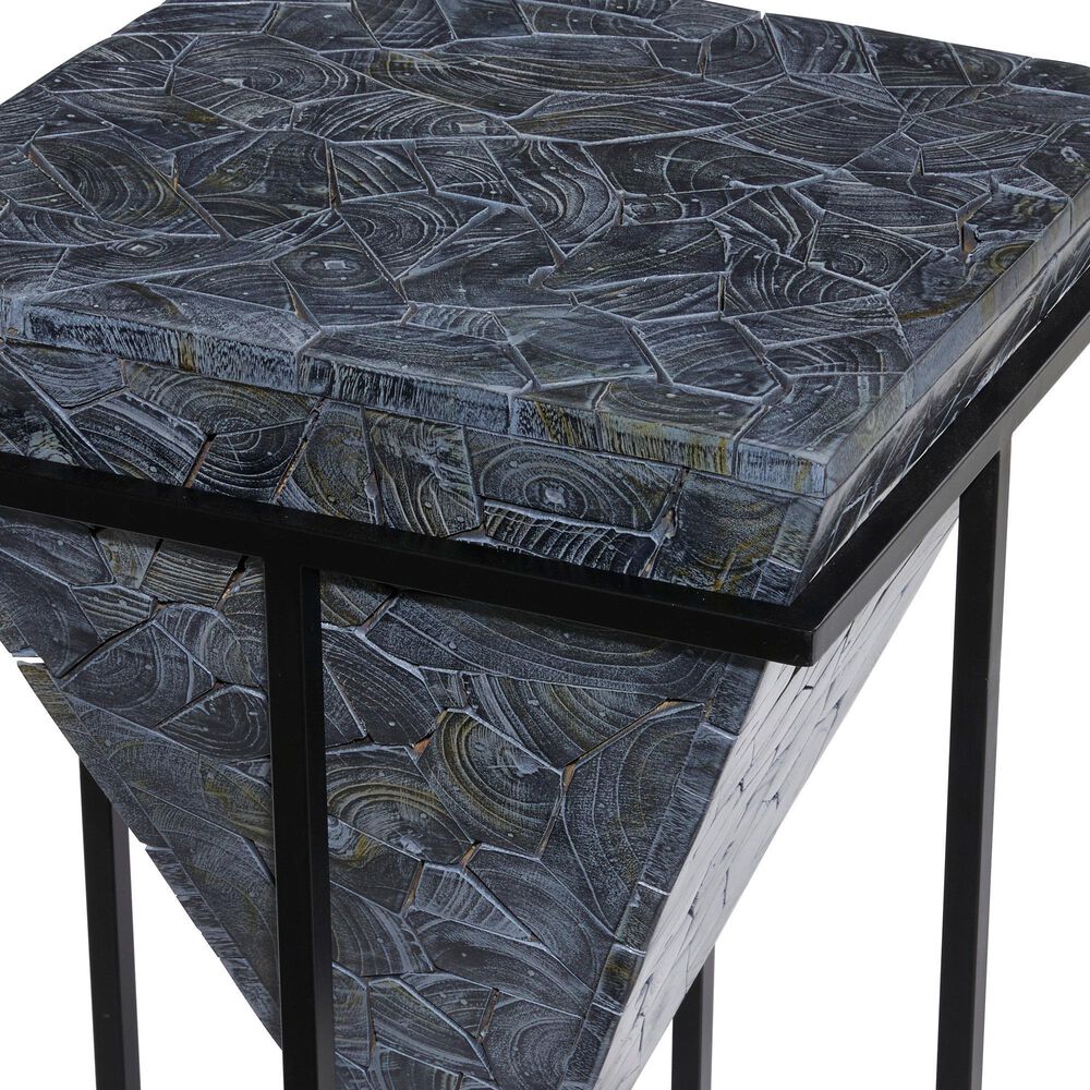 Maple and Jade Frame Accent Table in Grey and Black, , large