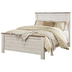 Signature Design by Ashley Willowton Queen Panel Bed in Whitewash