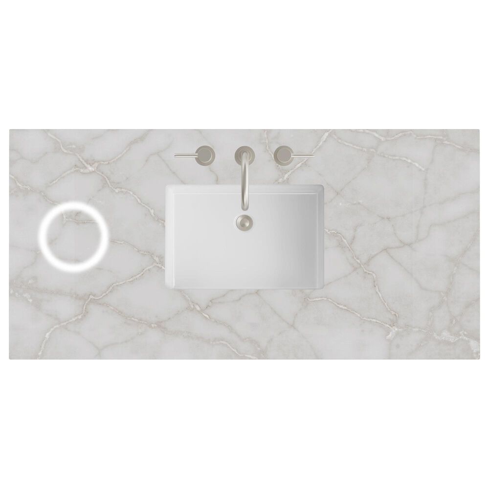 James Martin Vanities Breckenridge 48" Single Bathroom Vanity in Smokey Celadon with 3 cm Eternal Jasmine Pearl Silestone Top, Rectangular Sink and FreePower Wireless Charger, , large