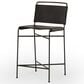Four Hands Wharton Metal and Faux Leather Counter Stool in Distressed Black, , large