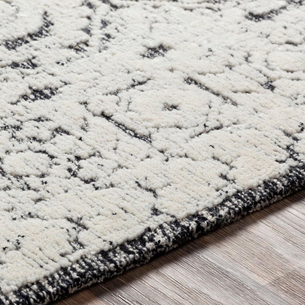 Surya Louvre LOU-2303 2&#39;6&quot; x 8&#39; Black, Ivory and Cream Runner, , large