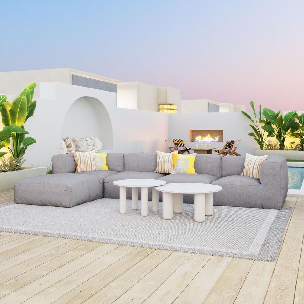 Zuo Modern Luanda Outdoor Ottoman in Gray, , large