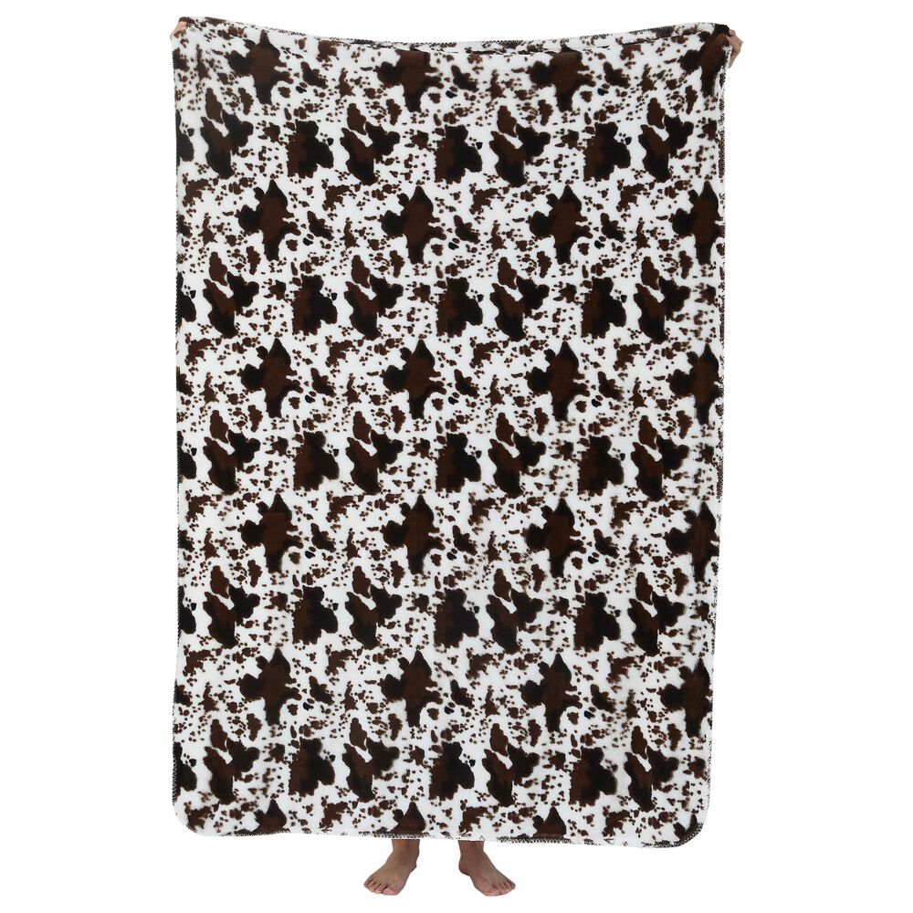 Duke Imports Chestnut Rodeo Plush Throw in Beige and Brown, , large