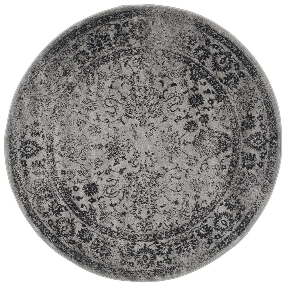 Safavieh Adirondack ADR109B-4R 4&#39; x 4&#39;  Grey/Black Round Rug, , large
