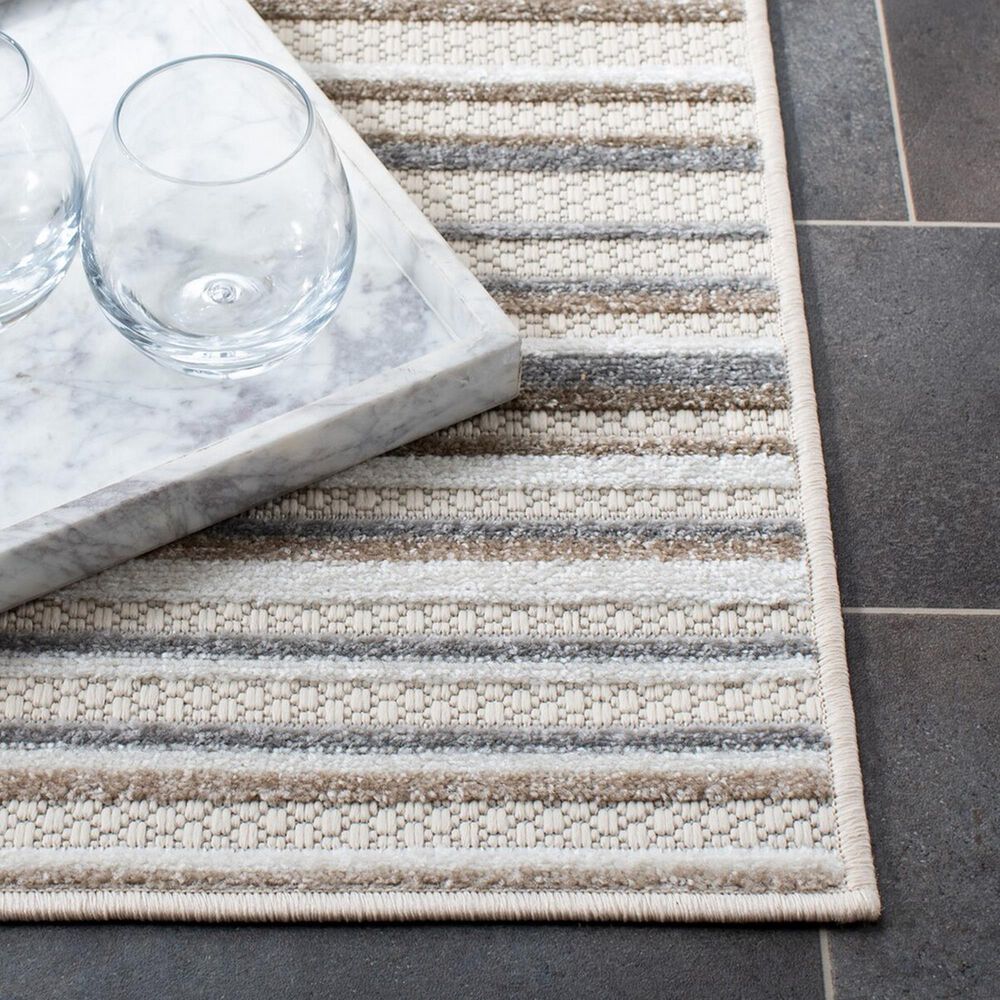 Safavieh Cabana CBN323B 6&#39;7&quot; Square Ivory and Grey Indoor/Outdoor Area Performance Rug, , large