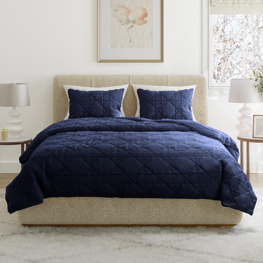 Timberlake 3-Piece Velvet King Quilt Set in Navy, , large