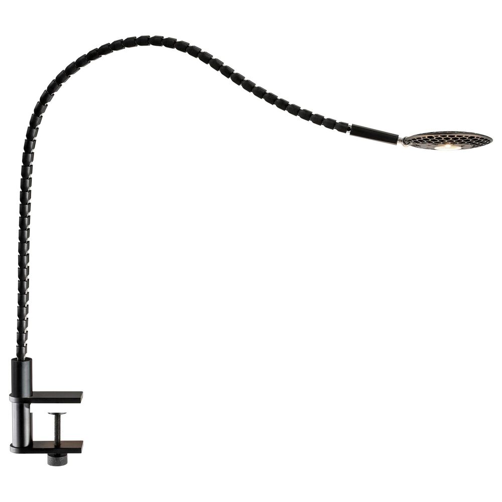 Adesso Natrix LED Clamp Lamp in Black and Brushed Steel, , large