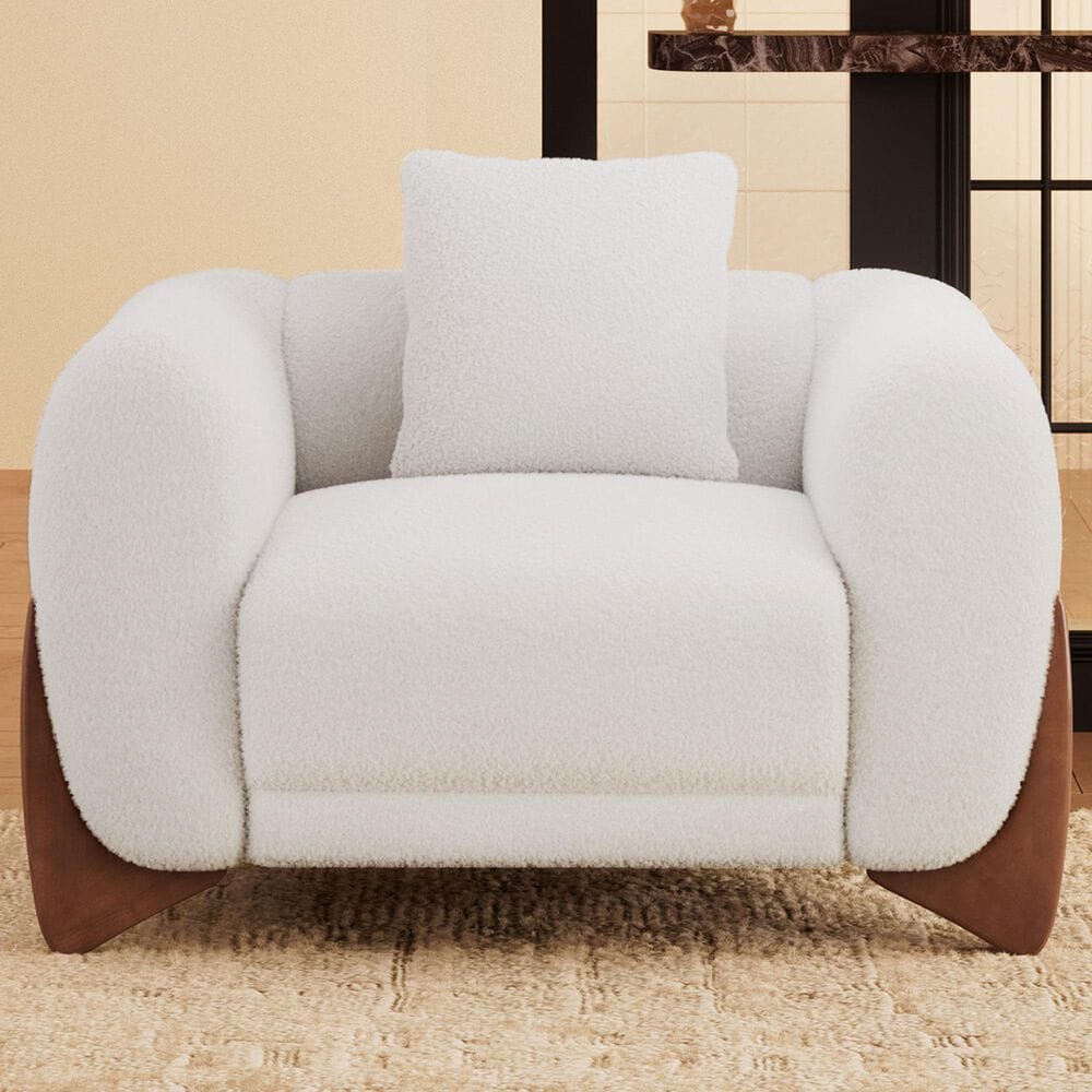 Morden Fort Cloud Boucle Arm Chair in Green, , large