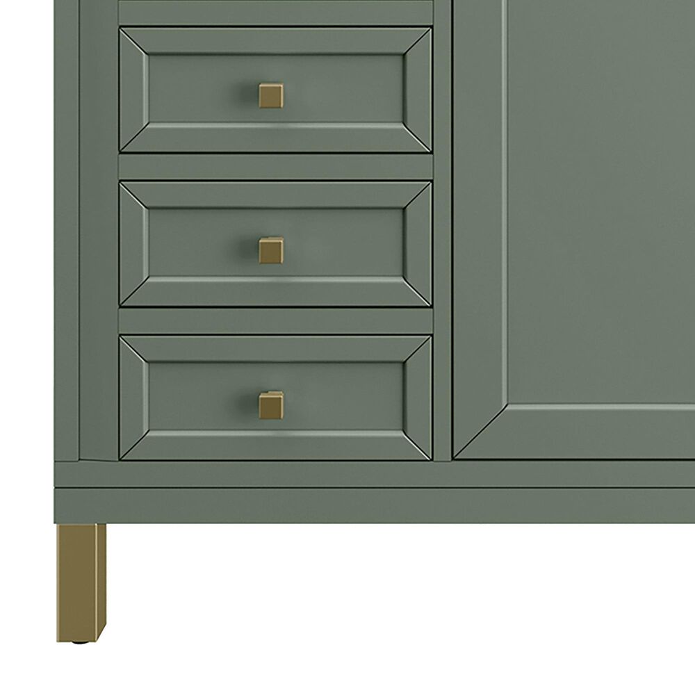 James Martin Vanities Chicago 60&quot; Single Bathroom Vanity in Smokey Celadon with 3 cm Carrara White Marble Top and Rectangular Sink, , large