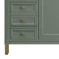 James Martin Vanities Chicago 60" Single Bathroom Vanity in Smokey Celadon with 3 cm Carrara White Marble Top and Rectangular Sink, , large