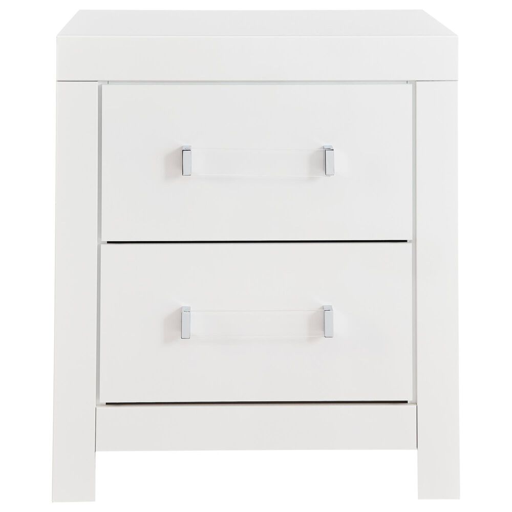 Ashley Maeling 5 Piece Queen Upholstered Panel Bedroom Set in Matte White, , large
