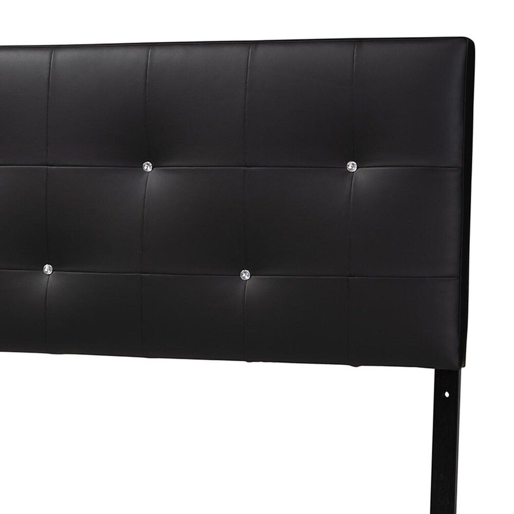 Baxton Studio Dalini King Panel Headboard in Black, , large
