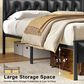 HOMLUX Queen Upholstered Platform Bed with 12.6" Under-bed Storage in Black, , large