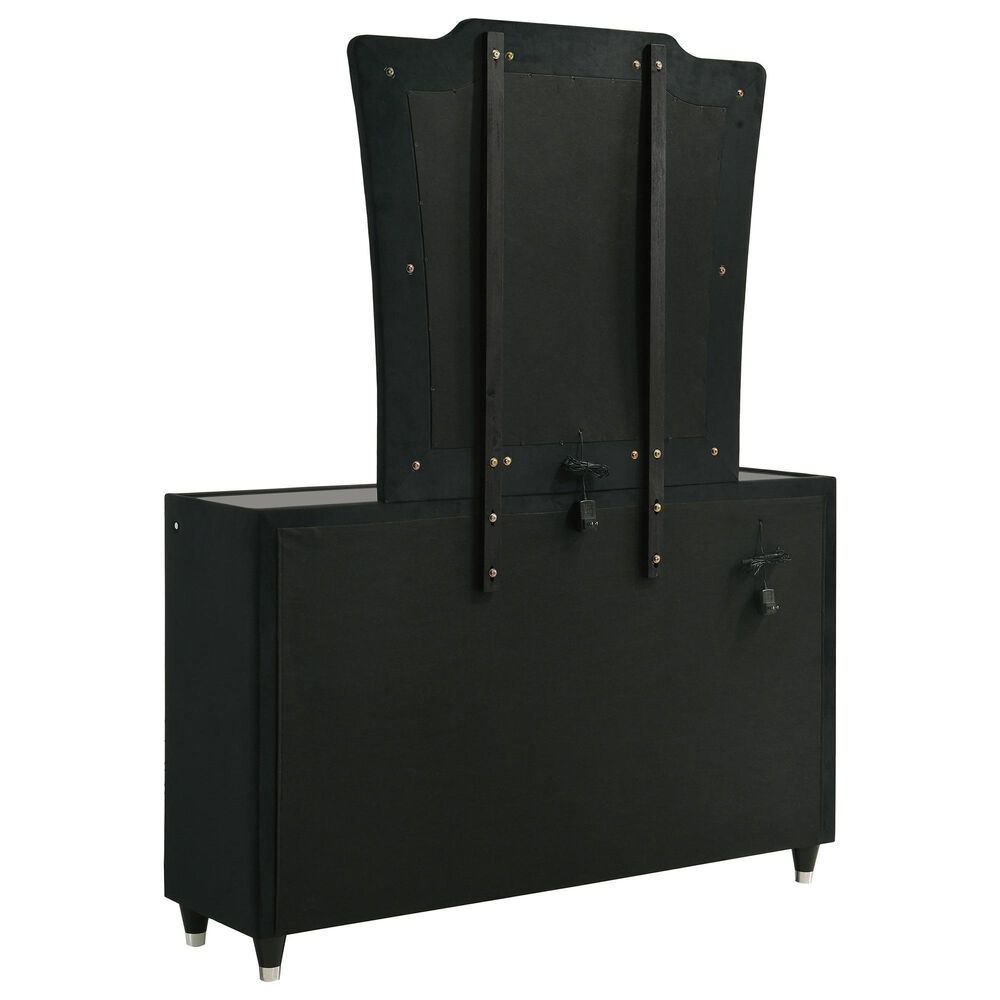 Pacific Landing Lorient Glam Dresser and Mirror in Black, , large
