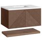 James Martin Vanities Marcello 36" Single Bathroom Vanity in Chestnut with 3 cm White Zeus Quartz Top and Rectangular Sink, , large