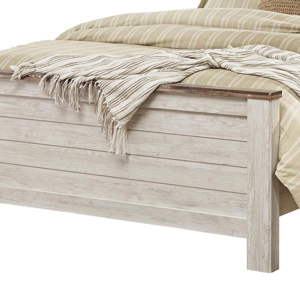 Signature Design by Ashley Willowton Queen Panel Bed in Whitewash, , large