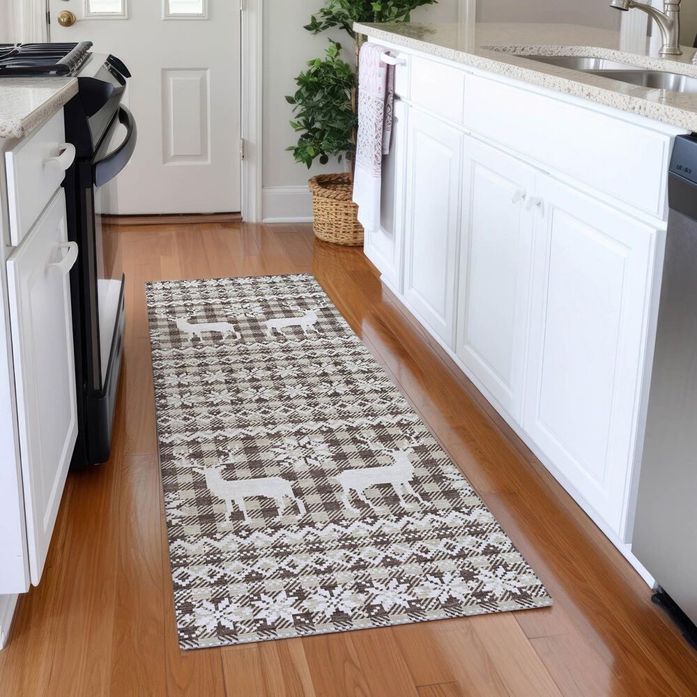 Dalyn Rug Company Wonderland WN28 2&#39;3&quot; x 7&#39;6&quot; Brown Indoor/Outdoor Runner, , large