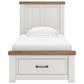 Ashley Savonport Twin Storage Panel Bed in White and Brown, , large