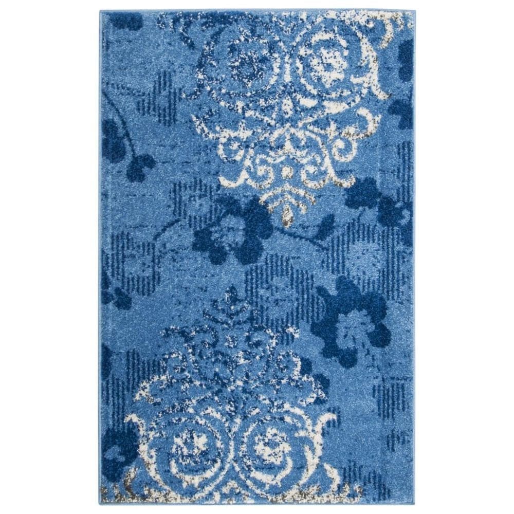 Safavieh Adirondack ADR114F-24 2"6" x 4" Light Blue/Dark Blue Door Mat, , large
