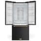 THOR KITCHEN Gordon Ramsay 17.5 Cu. Ft. Counter Depth French Door Refrigerator with Bronze Handle Kit in Black, , large