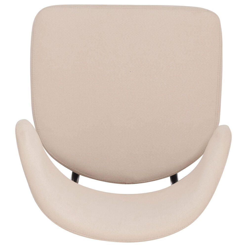 Linon Home Decor Tristan Swivel Office Chair with Beige Cushion in Black, , large