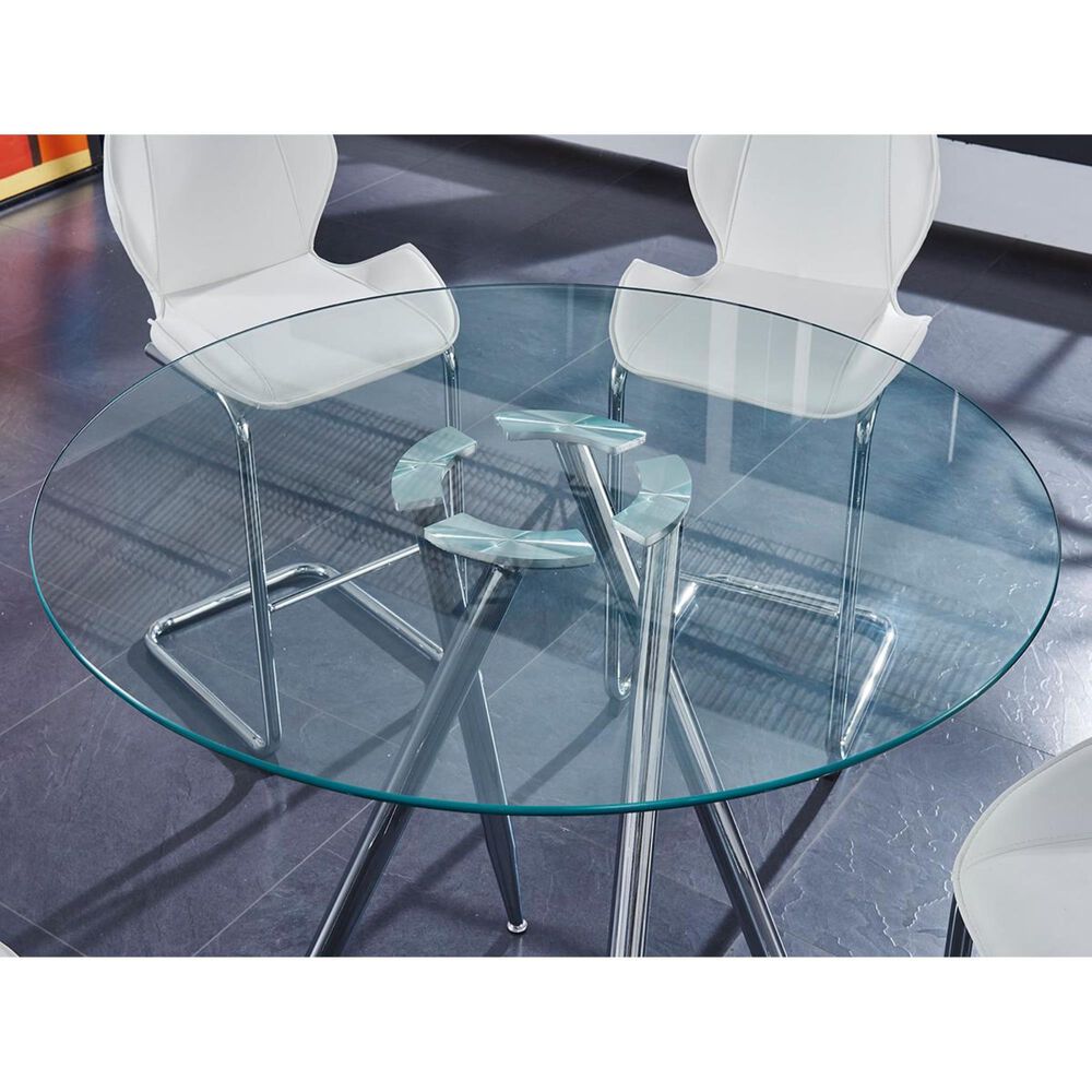 Global Furniture USA Bar Table with Glass Top in Chrome, , large