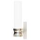 Hunter Lenlock 1-Light Wall Sconce with Cased White Shade in Brushed Nickel, , large