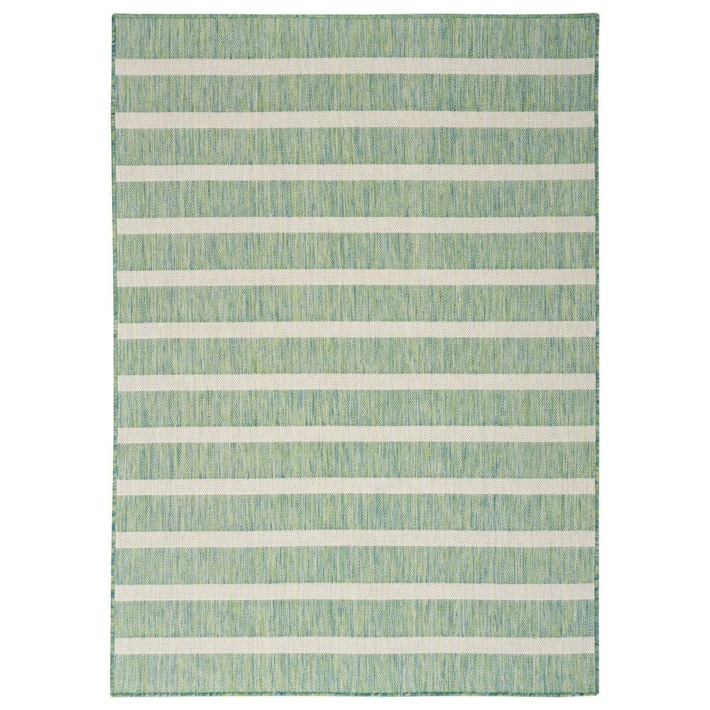 Nourison Positano POS03 Blue, Green and Ivory 6&#39; x 9&#39; Indoor/Outdoor Area Rug, , large