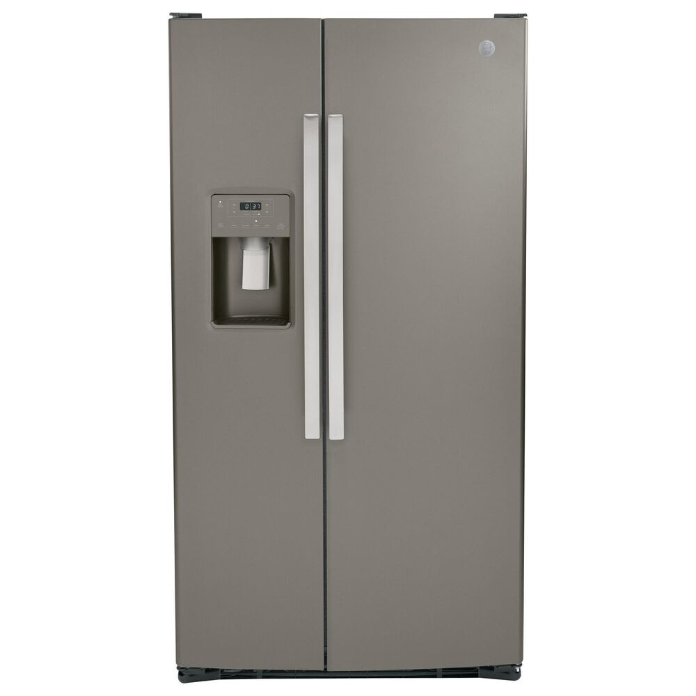 GE Appliances 25.3 Cu. Ft. Side by Side Refrigerator with External Dispenser in Fingerprint Resistant Slate, , large