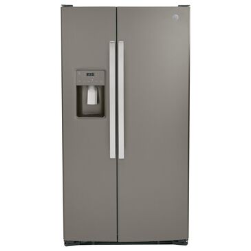 GE Appliances 25.3 Cu. Ft. Side by Side Refrigerator with External Dispenser in Fingerprint Resistant Slate, , large
