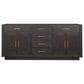 Lexora Home Abbey 72" Double Bathroom Vanity in Brown Oak with 2 cm White Quartz Top and Rectangular Sinks, , large