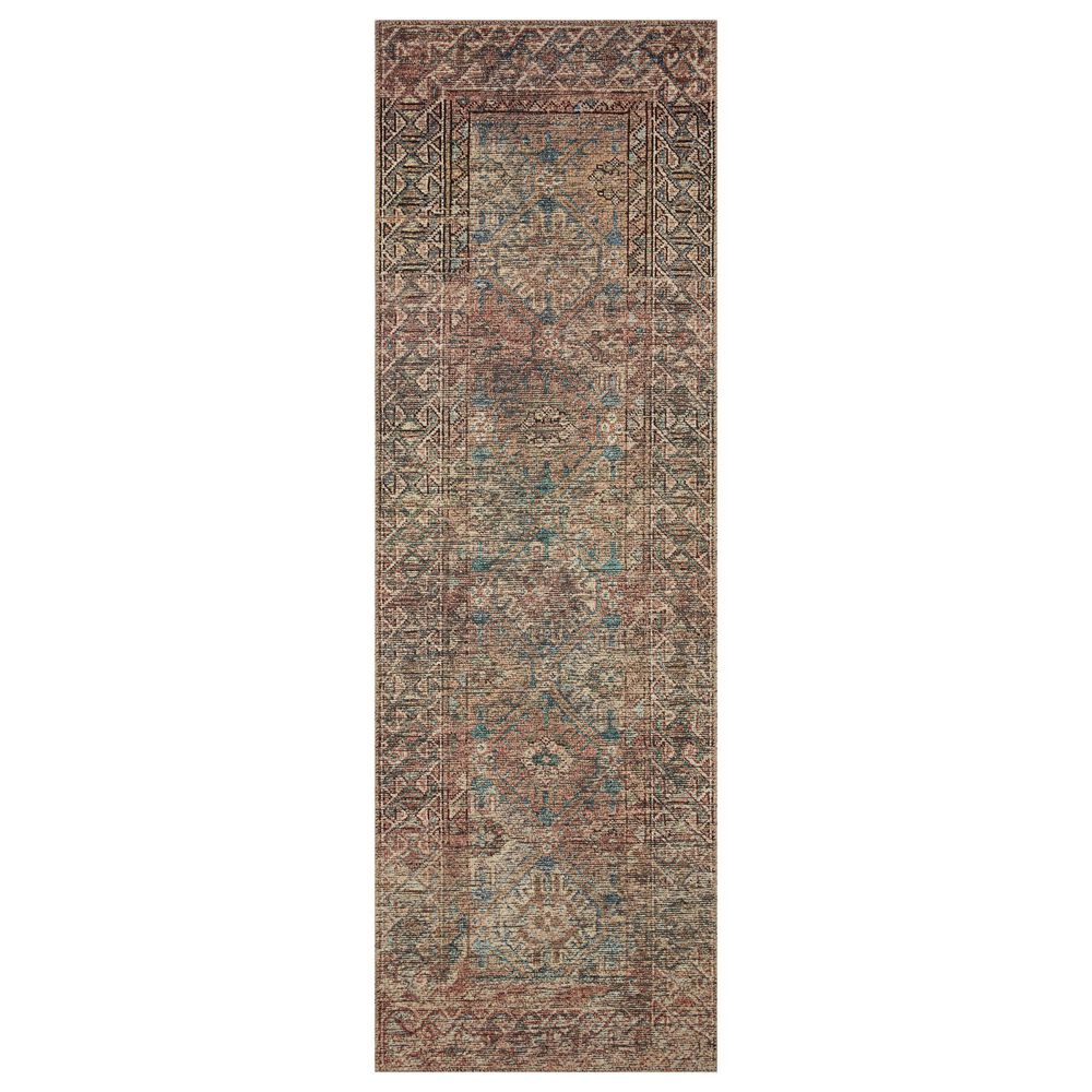 Amber Lewis x Loloi Billie 2"6" x 7"6" Aqua and Rust Runner, , large