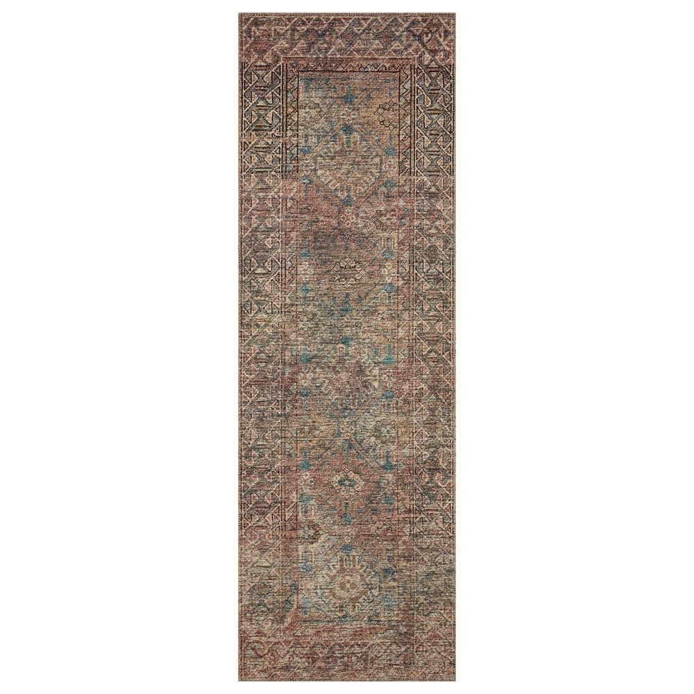 Amber Lewis x Loloi Billie 2"6" x 7"6" Aqua and Rust Runner, , large